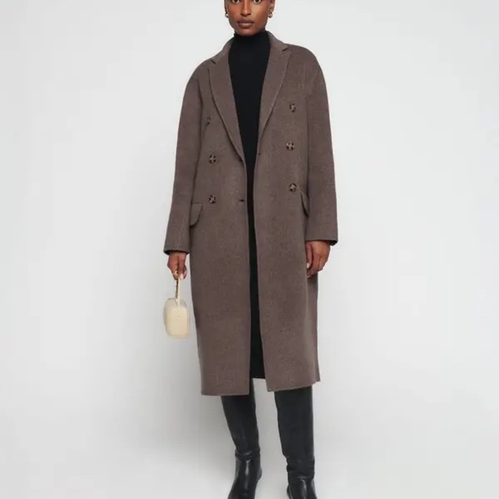 Reformation Leighton Brown Wool Coat